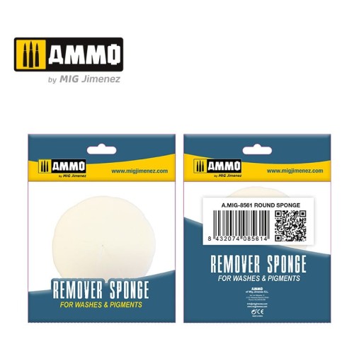 Ammo: Remover Sponge for Washes &amp; Pigments - Round Sponge (1)