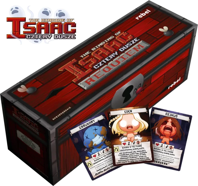The Binding of Isaac: Cztery dusze - Requiem  pudełko i postacie