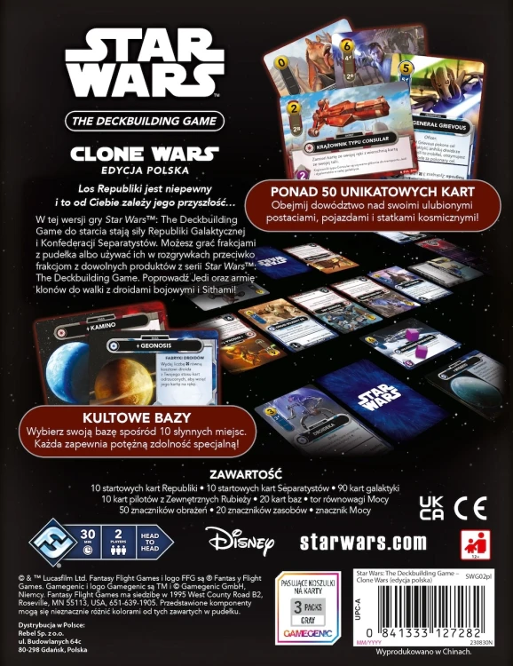 Star Wars: The Deckbuilding Game - Clone Wars (edycja polska)  tył
