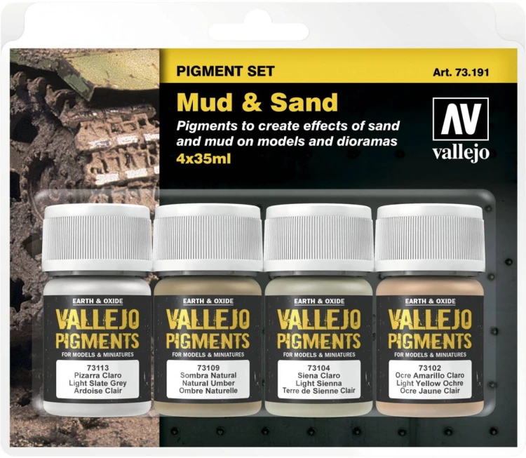 Vallejo: 73.191 - Pigment Set - Mud &amp; Sand (4x35 ml)