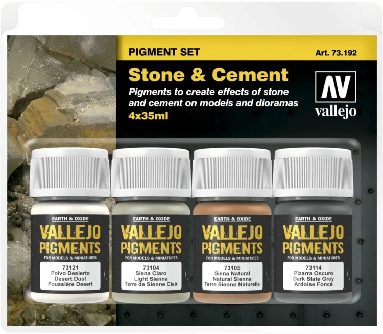 Vallejo: 73.192 - Pigment Set -Stone &amp; Cement (4x35 ml)
