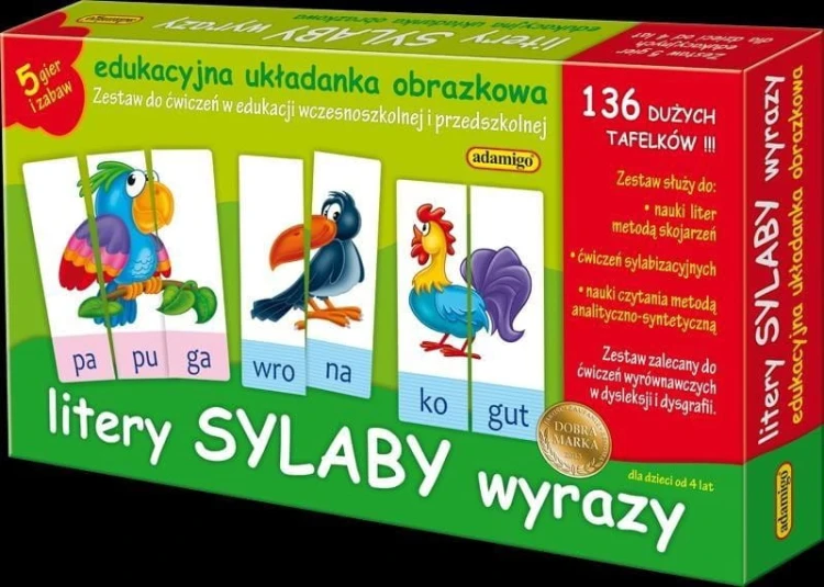 Układanka edukacyjna - Litery sylaby wyrazy
