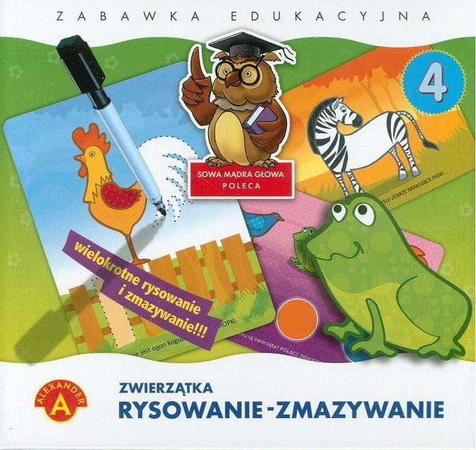 Rysowanie - zmazywanie 4 Zwierzątka ALEX