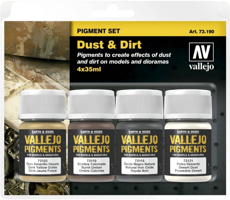 Vallejo: 73.190 - Pigment Set - Dust &amp; Dirt (4 x 35 ml)