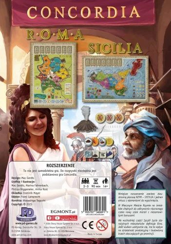 Mapa Roma i Sicilia do gry planszowej Concordia