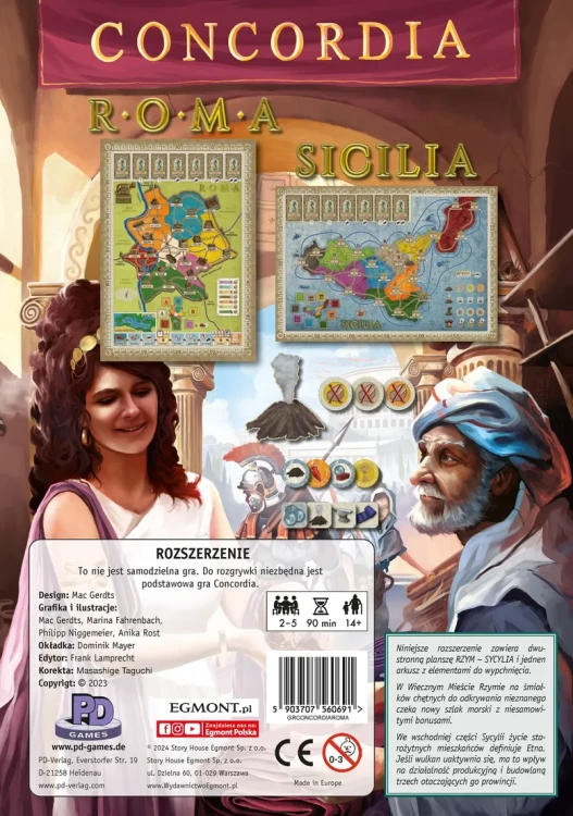 Mapa Roma i Sicilia do gry planszowej Concordia