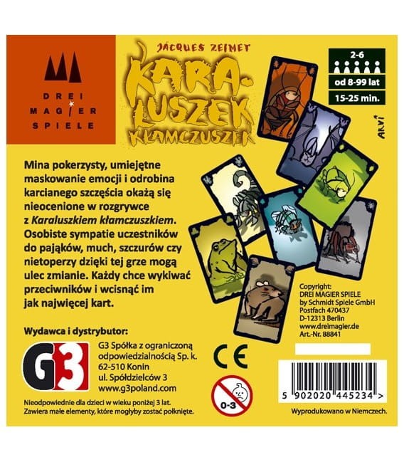 Karaluszek Kłamczuszek tył pudełka