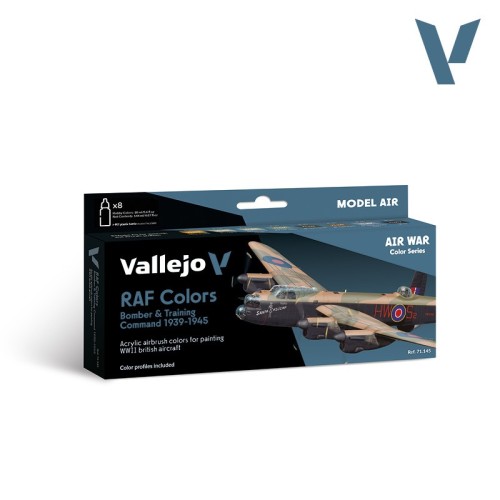 Vallejo: 71.145 - Model Air - Air War - RAF Colors - Bomber & Training Air Command 1939-1945 (8x18 ml)