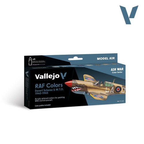 Vallejo: 71.163 - Model Air - Air War - RAF Colors - Desert Scheme & M.T.O. 1940-1945 (8x18 ml)