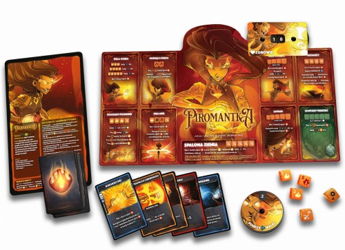 Dice Throne: Starcie 3 - Piromantka vs Mroczny Złodziej zawartość piromantki