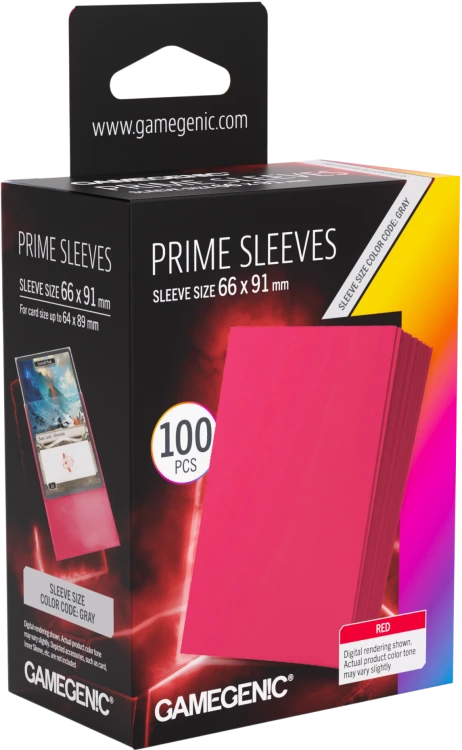 Gamegenic: Prime Sleeves (66x91 mm) - Red - 100 sztuk