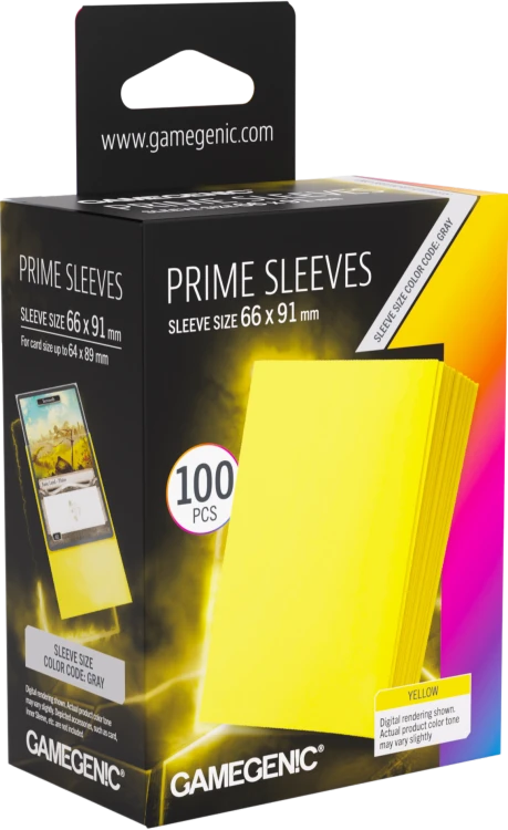 Gamegenic: Prime Sleeves (66x91 mm) - Yellow - 100 sztuk