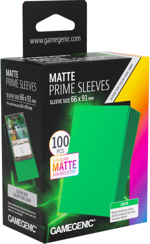 Gamegenic: Matte Prime Sleeves (66x91 mm) - Green - 100 sztuk