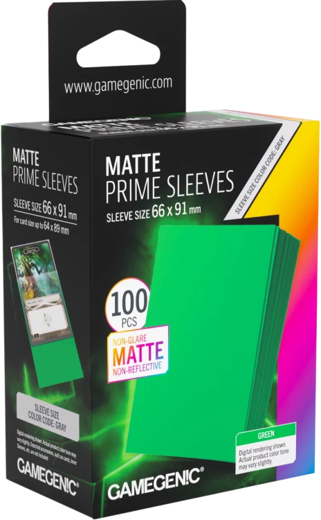 Gamegenic: Matte Prime Sleeves (66x91 mm) - Green - 100 sztuk