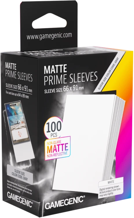 Gamegenic: Matte Prime Sleeves (66x91 mm) - White - 100 sztuk