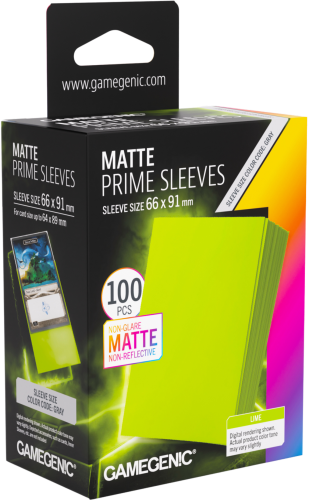 Gamegenic: Matte Prime Sleeves (66x91 mm) - Lime - 100 sztuk
