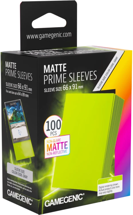 Gamegenic: Matte Prime Sleeves (66x91 mm) - Lime - 100 sztuk
