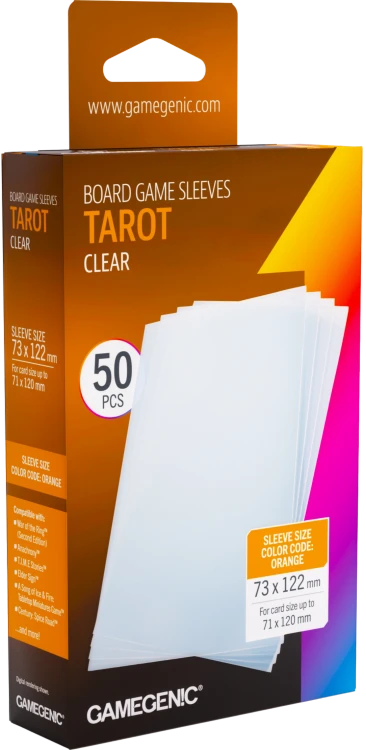 Gamegenic: Board Game Sleeves - Tarot (73x122 mm) - Clear - 50 sztuk