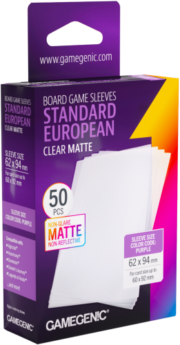 Gamegenic: Board Game Sleeves - Standard European (62x94 mm) - Clear Matte - 50 sztuk