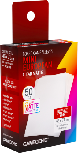 Gamegenic: Board Game Sleeves - Mini European (46x71 mm) - Clear Matte, 50 sztuk