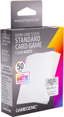Gamegenic: Board Game Sleeves - Standard (66x91 mm) - Clear Matte - 50 sztuk
