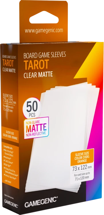 Gamegenic: Board Game Sleeves - Tarot (73x122 mm) - Clear Matte - 50 sztuk