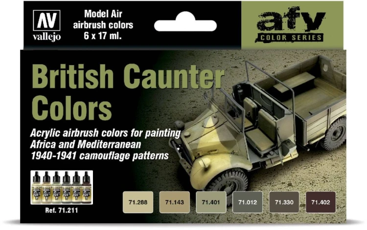 Vallejo: 71.211 - Model Air - AFV - British Caunter Colors (6x17 ml)