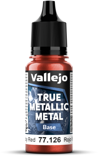 Vallejo: 77.126 - True Metallic Metal - Base - Ruby Red (18 ml)