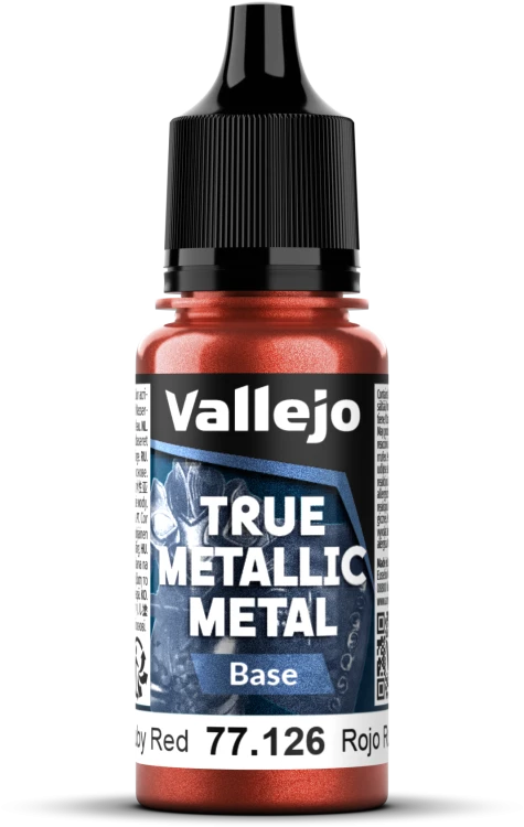 Vallejo: 77.126 - True Metallic Metal - Base - Ruby Red (18 ml)