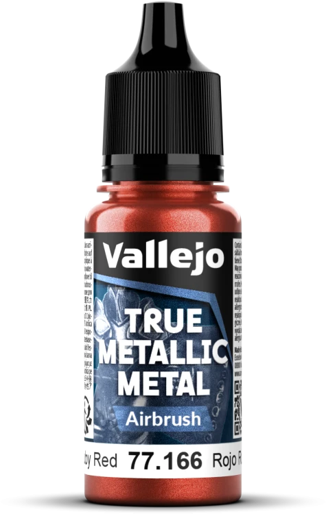 Vallejo: 77.166 - True Metallic Metal - Airbrush - Ruby Red (18 ml)
