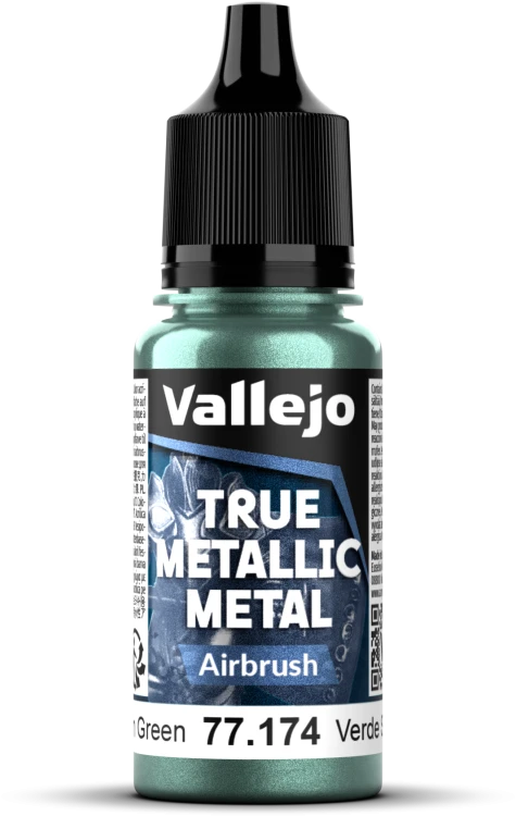 Vallejo: 77.174 - True Metallic Metal - Airbrush - Dusken Green (18 ml)