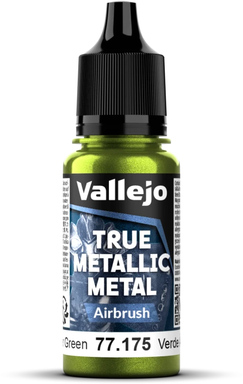 Vallejo: 77.175 - True Metallic Metal - Airbrush - Amber Green (18 ml)