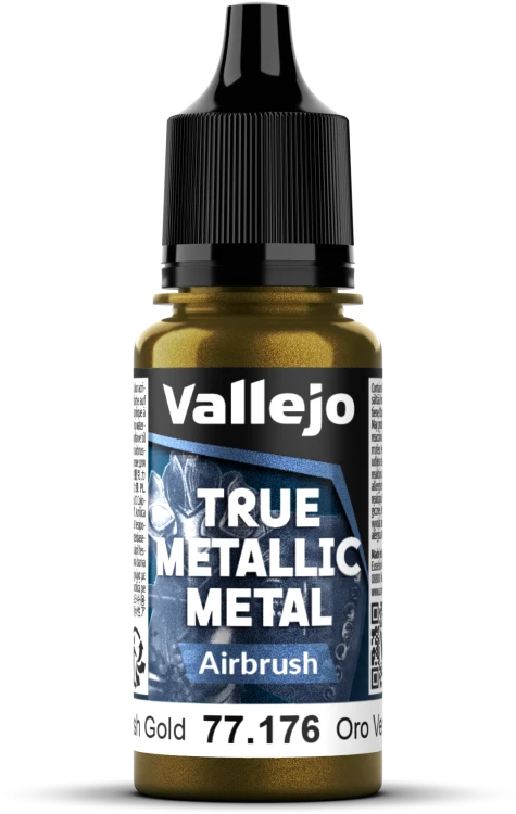 Vallejo: 77.176 - True Metallic Metal - Airbrush - Greenish Gold (18 ml)