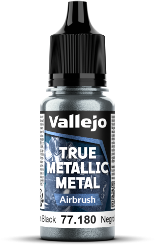 Vallejo: 77.180 - True Metallic Metal - Airbrush - Obsidian Black (18 ml)