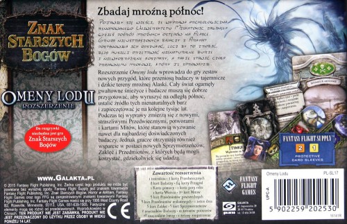 Znak Starszych Bogów: Omeny Lodu tył pudełka