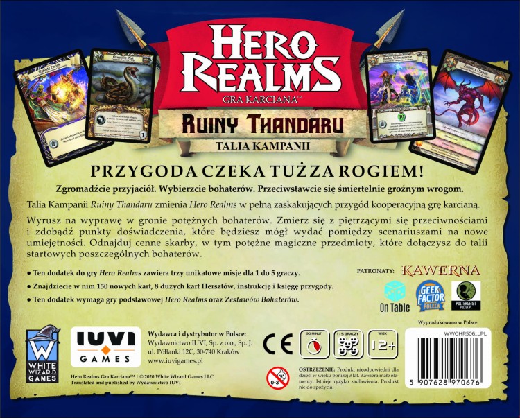 Hero Realms: Ruiny Thandaru tył pudełka