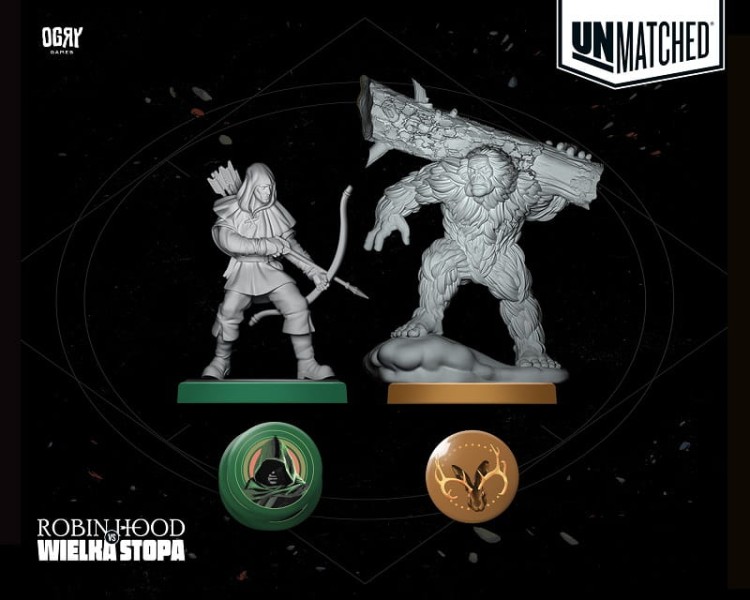 Unmatched: Robin Hood vs. Wielka Stopa (edycja polska) figurki i tokeny