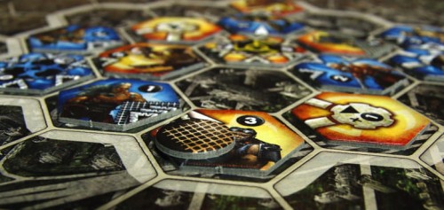 Neuroshima Hex 3.0 (gra planszowa) żetony na planszy