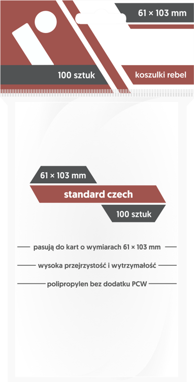 Koszulki na karty Rebel (61x103 mm) "Standard Czech", 100 sztuk