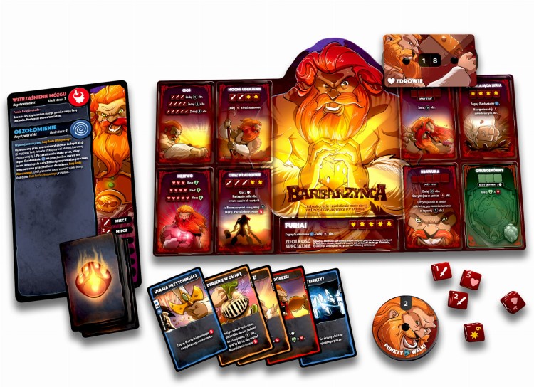 Dice Throne: Starcie 1 - Barbarzyńca vs Księżycowa Elfka zawartość barbarzyńcy