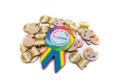 Canvas: Lustrzane Odbicia złote wstążki