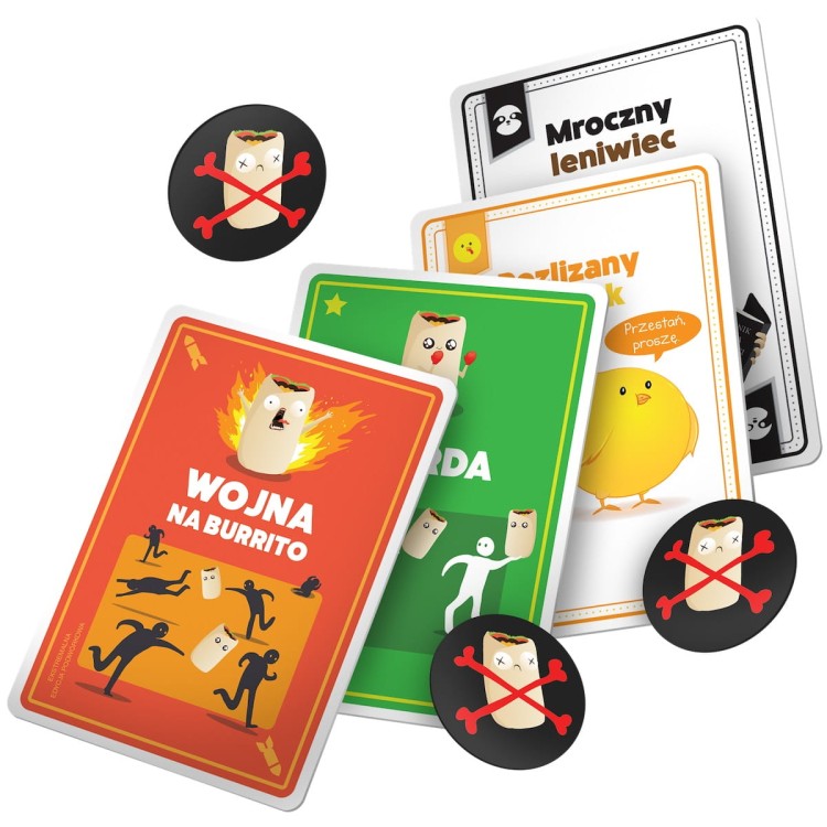 Latające Burrito: Ekstremalna edycja podwórkowa karty i żetony