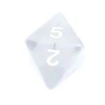 Kość REBEL kryształowa 8 Ścian - Cyfry - Przezroczysta