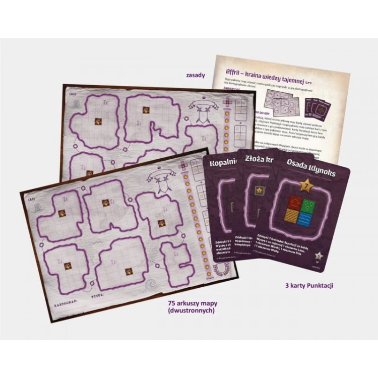 Kartografowie: Pełen zestaw Map (Afril+ Nebblis + Podmiasto)  zawartość Afril