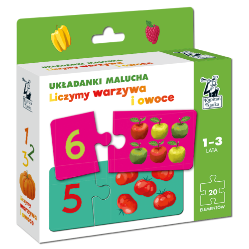 Kapitan Nauka: Układanki Malucha - Liczymy warzywa i owoce pudełko