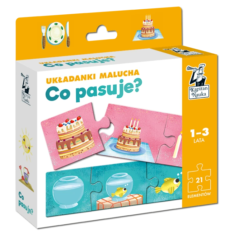 Kapitan Nauka: Układanki Malucha- Co pasuje? pudełko