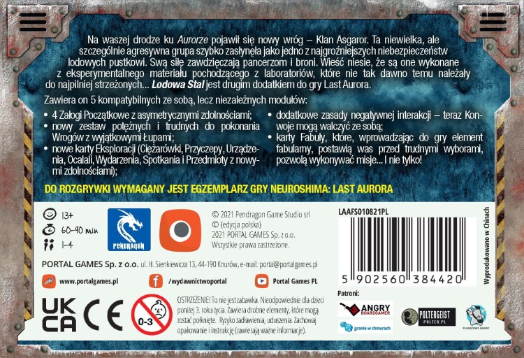 Neuroshima: Last Aurora - Lodowa stal tył pudełka
