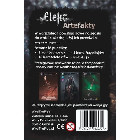 Elekt: Artefakty tył pudełka