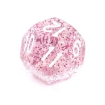 Kość REBEL brokatowa 12 Ścian - Cyfry - Różowa