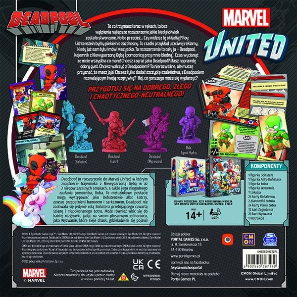 Marvel United: X-men Deadpool pudełko tył